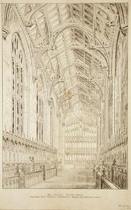 Cappella del New College: vista interna che mostra il design alternativo per il tetto proposto da George Gilbert Scott