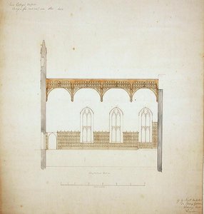 New College Oxford: Progetto per il tetto della nuova sala da George Gilbert Scott