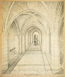 Nuovo College Oxford: Passaggio Proposto dagli Edifici Vecchi ai Nuovi da George Gilbert Scott
