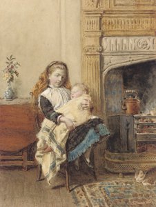 Badando al bambino, 1896 da George Goodwin Kilburne