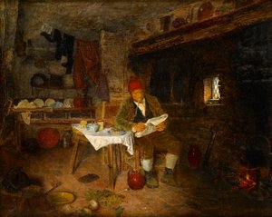 Una casa rustica: leggendo le notizie, 1855