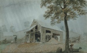 Tempesta di pioggia, mulino da sidro a Redding, Connecticut da George Harvey