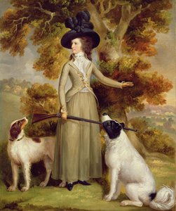 La contessa di Effingham con fucile e cani da caccia, 1787