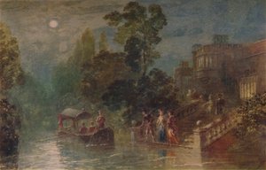 Chiaro di luna: la terrazza, Haddon Hall, 1873, 1935 da George Haydock Dodgson