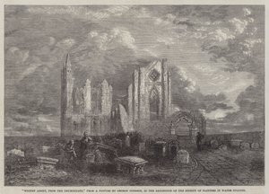 Abbazia di Whitby, dal cimitero, nella mostra della Society of Painters in Water Colours