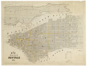 Mappa della città di New York, 1854 (incisione)