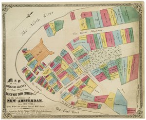 Mappa delle concessioni originali dei lotti del villaggio dalla Compagnia Olandese delle Indie Occidentali agli abitanti di New-Amsterdam (ora New York) sotto l