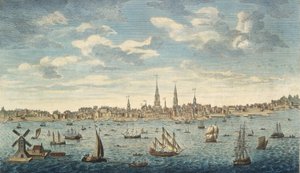 Vista prospettica orientale della città di Filadelfia, nella provincia della Pennsylvania, in Nord America: presa dalla riva del Jersey, pub. Londra, 1774