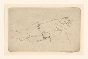 Nudo femminile reclinato da George Hendrik Breitner (signed by artist)