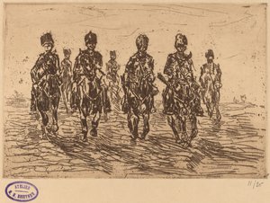 Ussari al galoppo in vista frontale da George Hendrik Breitner