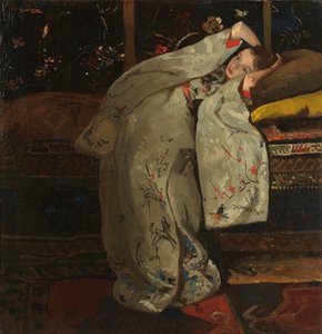 Ragazza in un kimono bianco