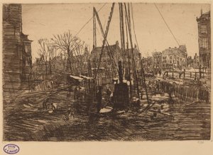 Scena in una Città Olandese con Pila in Primo Piano da George Hendrik Breitner