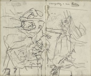 Foglio di studio con figure e una mucca da George Hendrik Breitner