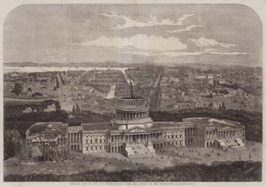 Veduta Aerea della Città di Washington, con il Campidoglio in Primo Piano