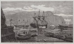 Il commercio del legname canadese, insenature di legname a Quebec da George Henry Andrews
