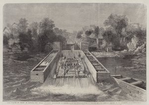 Il Principe di Galles in Canada, Sua Altezza Reale discende una scivolata di legname a Ottawa da George Henry Andrews