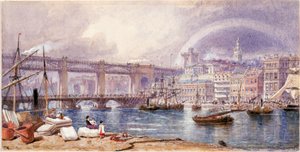 Veduta di Newcastle upon Tyne da George Henry Andrews