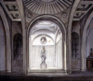 Interno di una galleria scultorea
