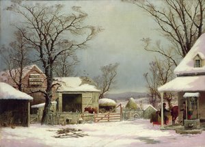 Cortile della fattoria in inverno, 1862 da George Henry Durrie