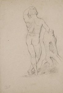 Senza titolo - Nudo maschile, vista posteriore, 1846