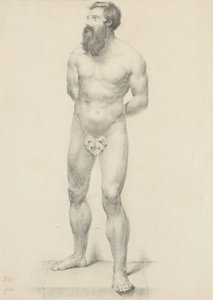 Senza titolo - Nudo maschile in piedi con foglia di fico, 1844
