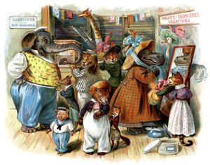 Illustrazione per "Treno di piacere! Signori animali in carrozza" da George Henry Thompson