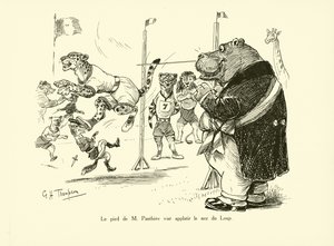 Il piede del signor Pantera ha appiattito il naso del Lupo (litografia) da George Henry Thompson