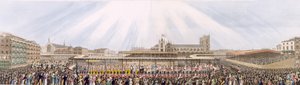 Vista della processione di incoronazione di Re Giorgio IV da Westminster Hall all