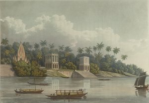 Pagode indù sotto Barrackpore sul Gange da George Hunt