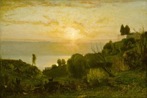 Lago Albano, tramonto, c. 1874 da George Inness