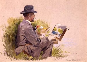 Adrian Stokes, R.A. al lavoro