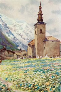 Mont Blanc e la Chiesa di Argentiere da George Jackson Flemwell