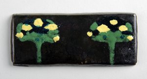 Placca smaltata con due alberi