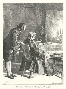 Illustrazione per Lei si abbassa per conquistare (incisione) da George John Pinwell