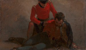 Un 42° Highlander che assiste un generale dei 7° Ussari, possibilmente Henry William Bayly, primo conte di Uxbridge, poi primo marchese di Anglesey: uno studio per 