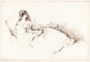 Donna sdraiata su un cuscino