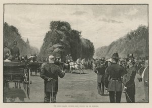 La stagione londinese: A Hyde Park, in attesa dello Shahzada (incisione) da George L. Seymour