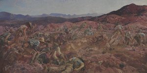 La carica della 3ª Brigata di Cavalleria Leggera al Nek, 7 agosto 1915 da George Lambert