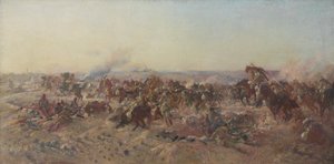 La carica della Cavalleria Leggera Australiana a Beersheba da George Lambert