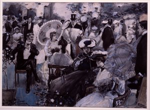 Una festa in giardino da George Leslie Hunter