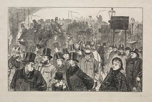 Il flusso vivente al London Bridge - Sul ponte da George Louis Palmella Busson Du Maurier