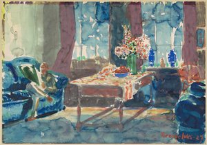 Autoritratto: Interno del mio appartamento di New York da George Luks