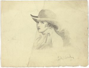Busto di giovane con cappello (recto); testa d