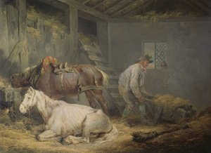 Cavalli in una Stalla