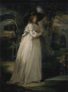 Ritratto di una ragazza in un giardino da George Morland