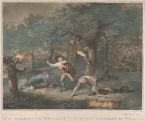 Serie di quattro: Ragazzi che rubano un frutteto da George Morland