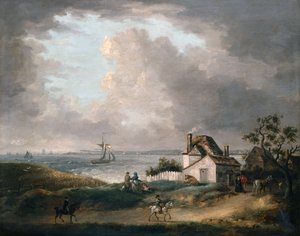 Baia di Weymouth con una vista lontana del porto e Portland Bill da George Morland