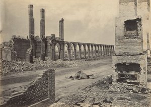 Rovine della stazione ferroviaria, Charleston, Carolina del Sud, 1860s da George N. Barnard