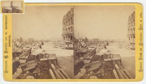Stereografia delle casseforti prese dalle rovine su Dearborn Street dopo l