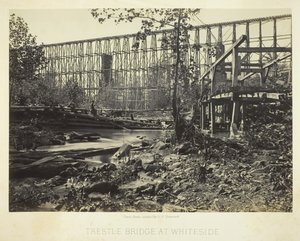 Ponte a cavalletto a Whiteside, 1864 da George N. Barnard